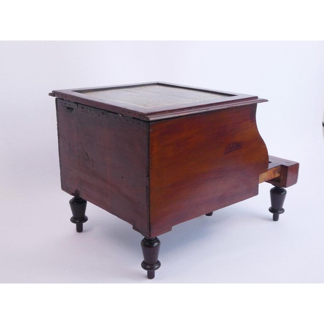 Antique Victoria Bed Steps with Leather For Sale - Image 3 of 13