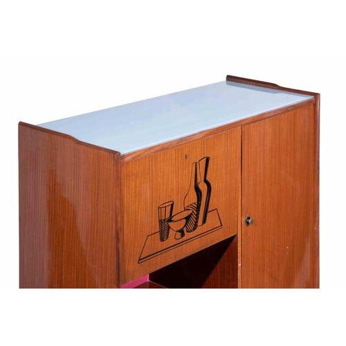 Mid-Century Modern Italian Bar Cabinet For Sale - Image 4 of 14