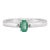 Classic Emerald & Diamond Solitaire Ring in 925 Sterling Silver - Size 7.5 For Sale
