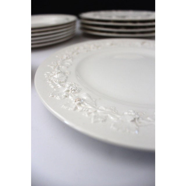 1960's English Traditional Wedgwood Embossed Queensware 13 Piece Set