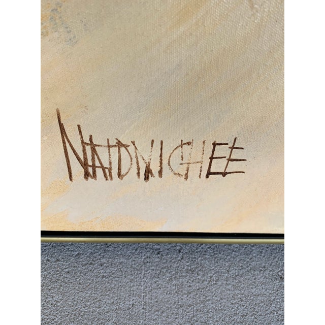 Rustic Vintage Large Natonichee “Broken Pottery” Screenprint on Canvas For Sale - Image 3 of 10