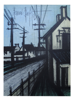 Bernard Buffet, The Village Road, Original Lithograph, 1967