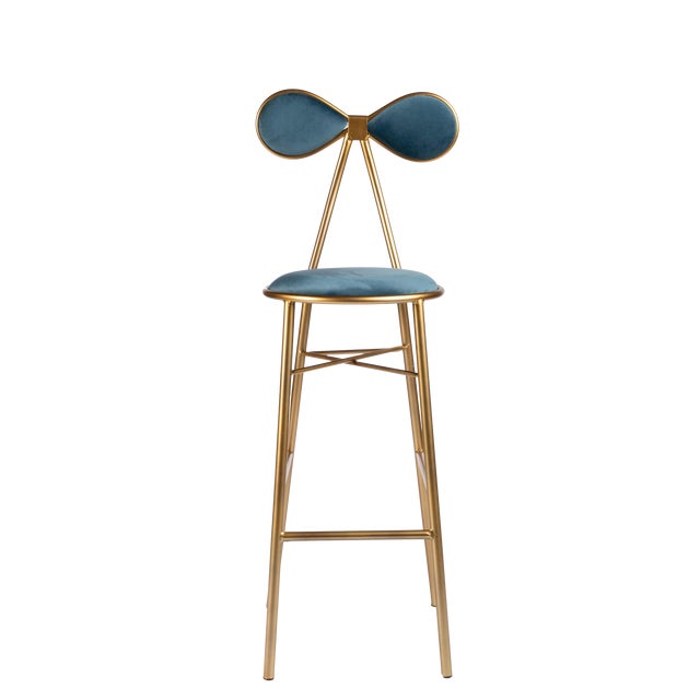 Modern Gold Bow Bar Chair For Sale