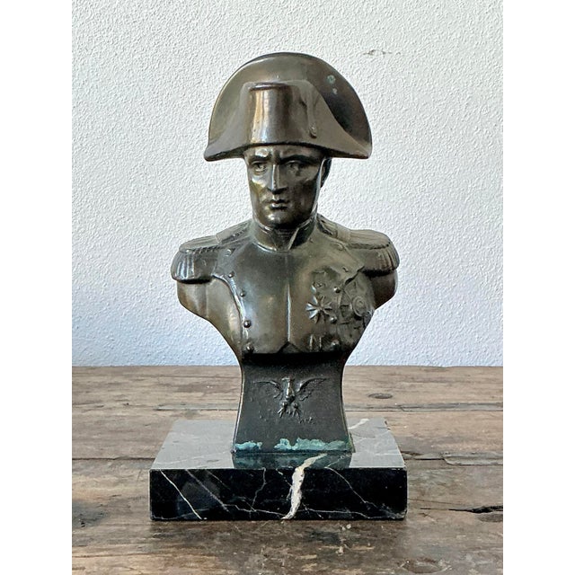 Vintage Patinated Bronze Bust of Napoleon For Sale - Image 11 of 12