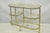 Vintage Mid Century Modern Brass 3 Tier Oval Frame Rolling Bar Cart Serving Table with 4 Glass Shelves. Circa Late 20th...