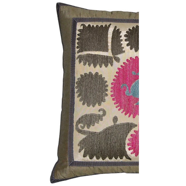 Bronze Circa 1930 Suzani Pillow For Sale - Image 8 of 8