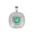 Not Yet Made - Made To Order 7.57ct Emerald Halo Pendant Necklace in 18k White Gold by VRJewels For Sale - Image 5 of 9