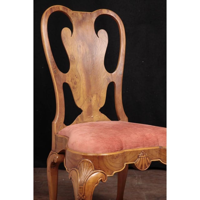 2000 - 2009 Queen Anne Walnut Dining Chairs, Set of 10 For Sale - Image 5 of 13