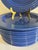 Blue Vintage Emile Henry France Cobalt Blue Ribbed Salad Plates, Set of 11 For Sale - Image 8 of 10