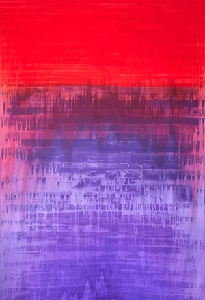 "Instructions for How to Fill a Bucket (Plums and Cherries)" Large Abstract Acrylic Painting by Simon Findlay
