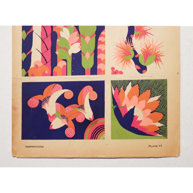 Art Deco 1928 American Botanical Design Pochoir, Inspirations (Book B, Plate 17), André Durenceau For Sale - Image 3 of 5