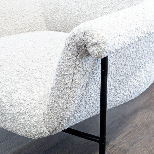 Four Hands Modern Lounge Chair With White Bouclé Fabric and Metal Legs For Sale In San Francisco - Image 6 of 7