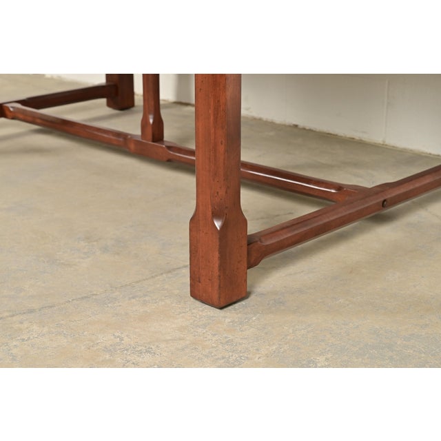 Ralph Lauren English Provincial Carved Walnut Harvest Farmhouse Dining Table For Sale - Image 9 of 12