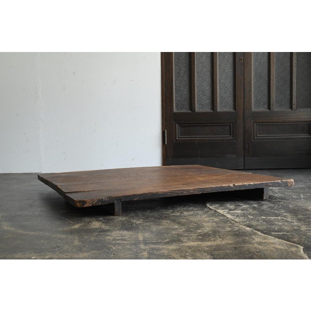 Antique Japanese Wooden Work Board / Wall-Mounted Object/ Wabi-Sabi Low Table For Sale - Image 12 of 18