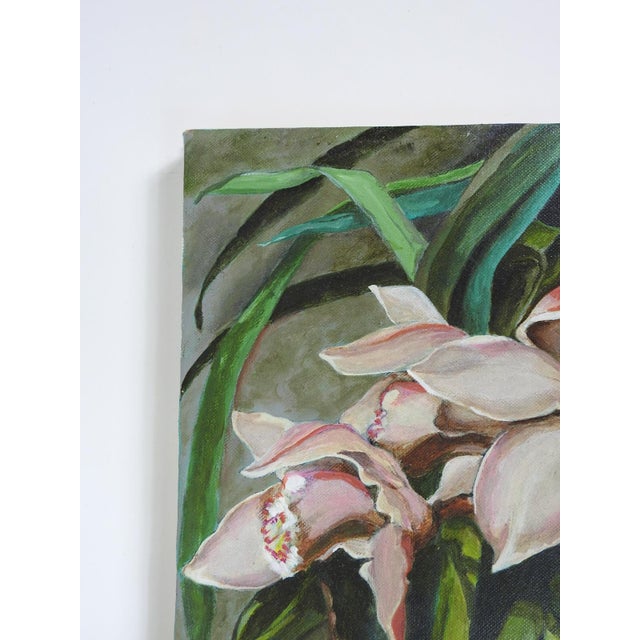 1992 Orchids and Frog Painting For Sale - Image 4 of 7