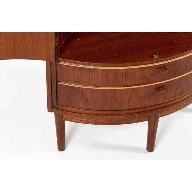 Wood Mid-Century Danish Modern Teak Corner Bar or Storage Cabinet 1960s Selling as-Is For Sale - Image 7 of 14