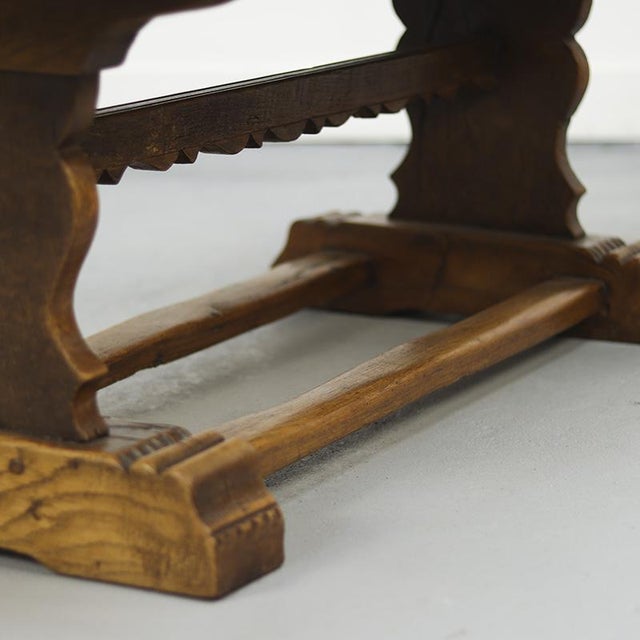 1970s Rustic Farmhouse Refectory Coffee Table in Solid Oak For Sale - Image 5 of 12