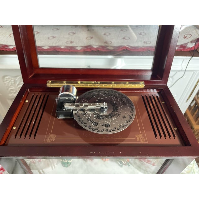 Vintage Mr. Christmas Animated Ballet Music Box With 10 Discs, Illuminated Wood Display For Sale - Image 4 of 9