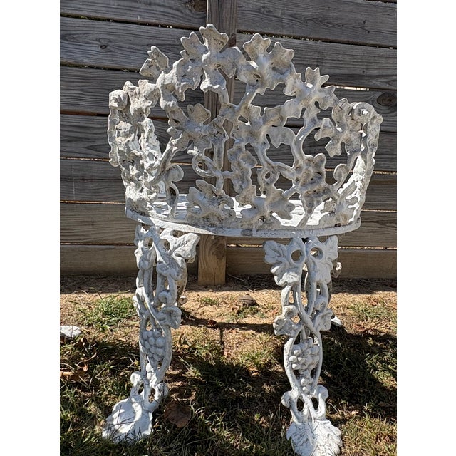 Metal Vintage Cast Aluminum Grapevine Garden Furniture Set – 5 Pieces For Sale - Image 7 of 11