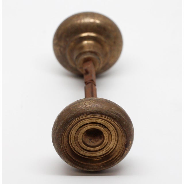 Concave Brass Concentric Door Knobs For Sale - Image 4 of 4