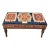 Ink Blue Printed Rug Fabric Upholstered Ottoman Bench For Sale
