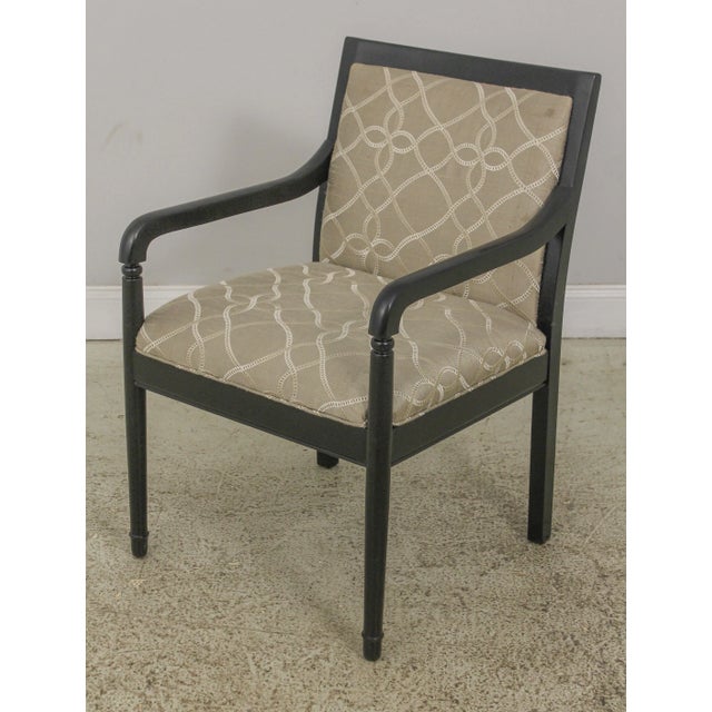 Modern Upholstered Black Frame Open Armchair For Sale - Image 13 of 13