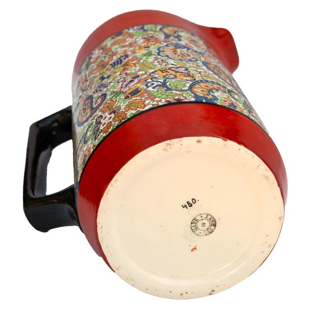 Ceramic Early 20th Century German Paisley Pitcher For Sale - Image 7 of 7