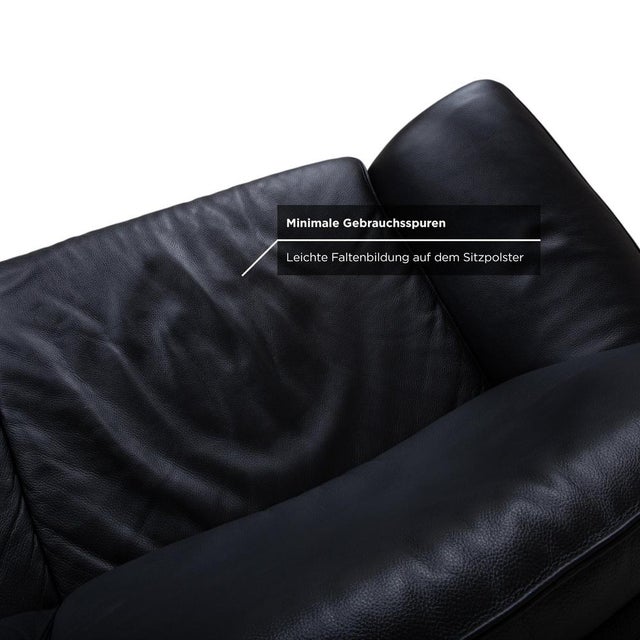 Three-Seater Sofa in Black Leather from Musterring For Sale - Image 5 of 11