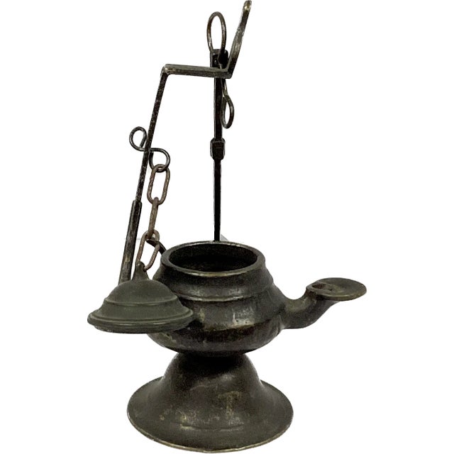 Italian 18th Century Italian Bronze Hanging Oil Lamp For Sale - Image 3 of 7