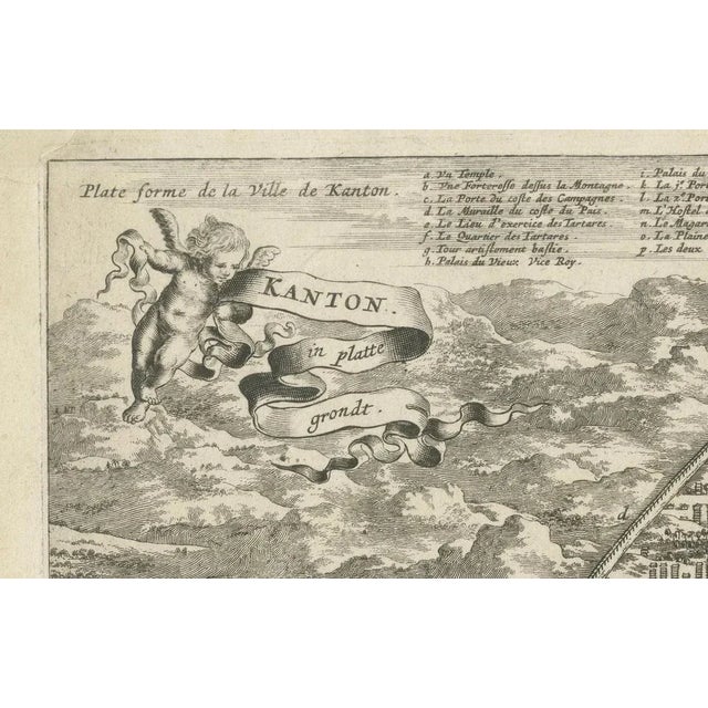 A Detailed Engraving of Guangzhou, 1674 For Sale - Image 3 of 7