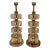 Pair of Modern Gold Murano Glass and Brass Disc Lamps For Sale