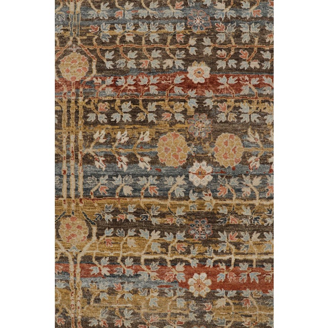 Contemporary Rug & Kilim’s Modern Block Print Rug with Colorful Geometric Floral Patterns - 8x10 For Sale - Image 3 of 7