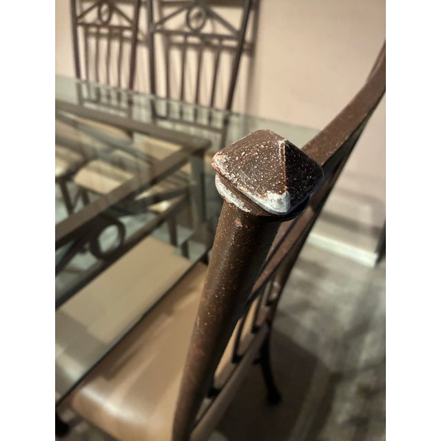 1980s 1980s Kessler Metal and Glass Dining Set of Table and Six Chairs - Set of 7 For Sale - Image 5 of 11