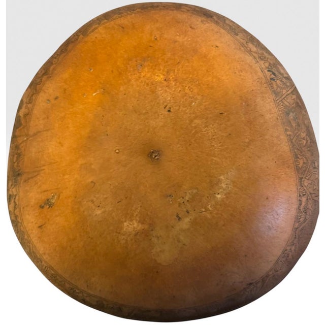 Mid 20th Century Large Peruvian Folk Art Mate Burilado Hand-Carved Storytelling Gourd For Sale - Image 11 of 11