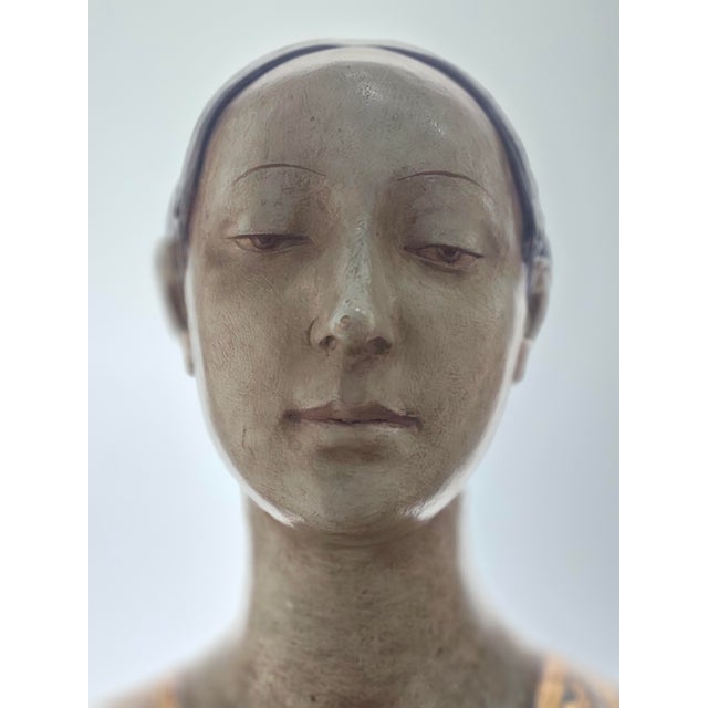 Hand Painted Figurative Statue, 1800s, Terracotta For Sale - Image 5 of 18