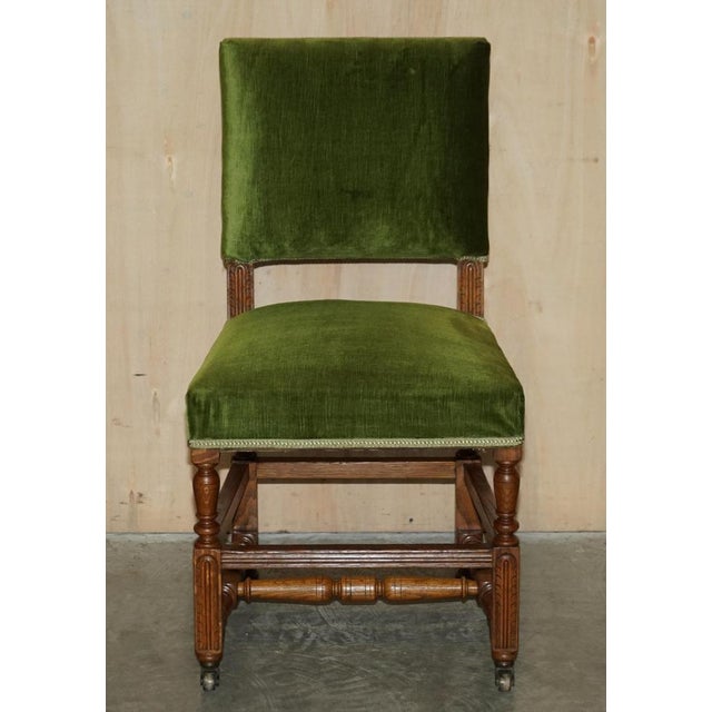 Antique Victorian Green Desk Chair from Edward & Roberts For Sale - Image 4 of 18