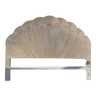 1970s Boho Chic Pencil Reed King Headboard For Sale