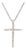 0.10ctw Diamond Cross Necklace, 18k White & Yellow Gold, Length 16 In For Sale