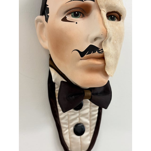 Large Phantom of the Opera Style Plaster Wall Mask Sculpture For Sale - Image 4 of 12