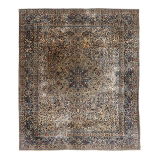 Antique Persian Mashhad Rug, 12'09 X 14'11 For Sale