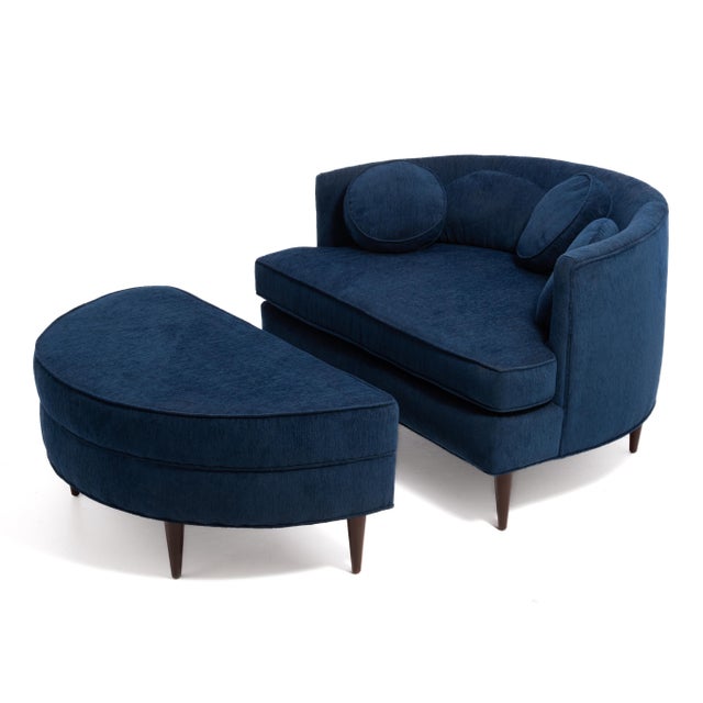 A fantastic Mid Century Modern Half Moon Lounge Chair & Ottoman from the 1970s. The design is after the Satellite and...