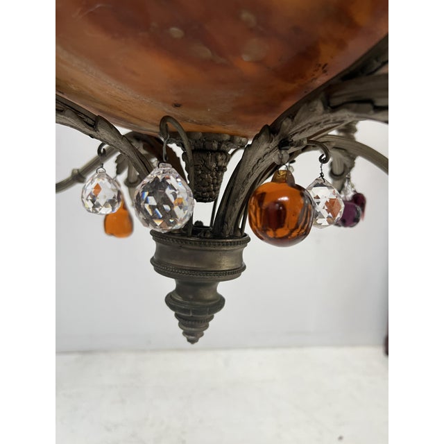 19th Century Napoleon III Bronze and Alabaster Chandelier with Eight Lights For Sale - Image 15 of 18
