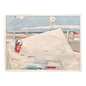 1980s "Coke by the Sea" Modern Still Life Painting by Nikolay Dobrev