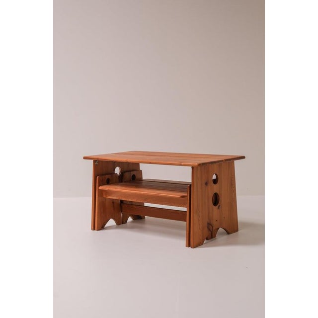 Dyrlund Pine Dining Set from Dyrlund, Denmark, 1970s, Set of 3 For Sale - Image 4 of 11