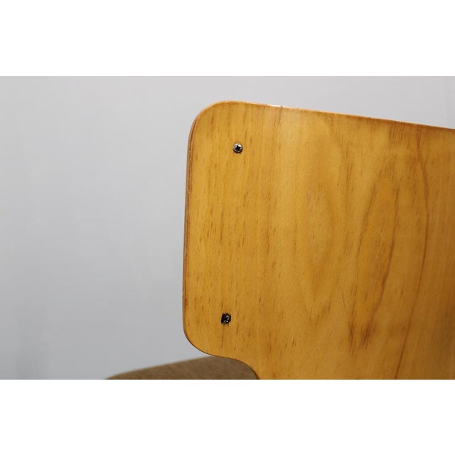 Wood Plywood Chairs with Fabric Upholstery, Germany, 1970s, Set of 4 For Sale - Image 7 of 18