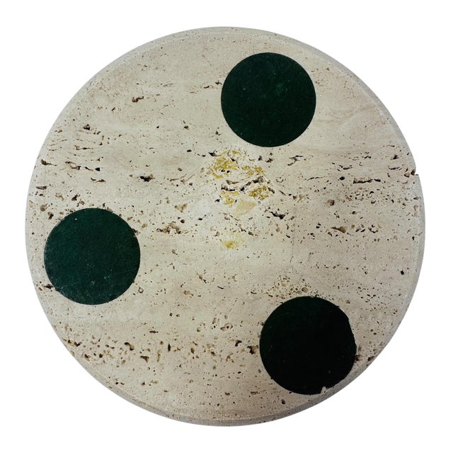 1970s Marble Art Italian Travertine & Chrome 8" Centerpiece Ashtray For Sale - Image 12 of 12