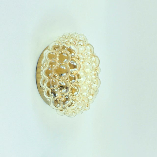 Large Mid-Century Modern Amber Bubble Glass Ceiling Light by Helena Tynell for Limburg, Germany, 1960s For Sale - Image 4 of 10