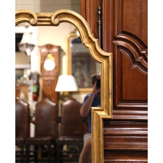 Mid-Century Italian Neoclassical Carved Giltwood Wall Mirror For Sale - Image 4 of 11