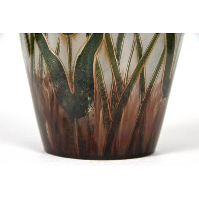 Green Art Nouveau Majolica Vase by Gerbing & Stephan, Bohemia, 1910s For Sale - Image 8 of 13