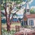 1970s Framed Needlepoint Country Scene Church With Steeple For Sale - Image 4 of 12